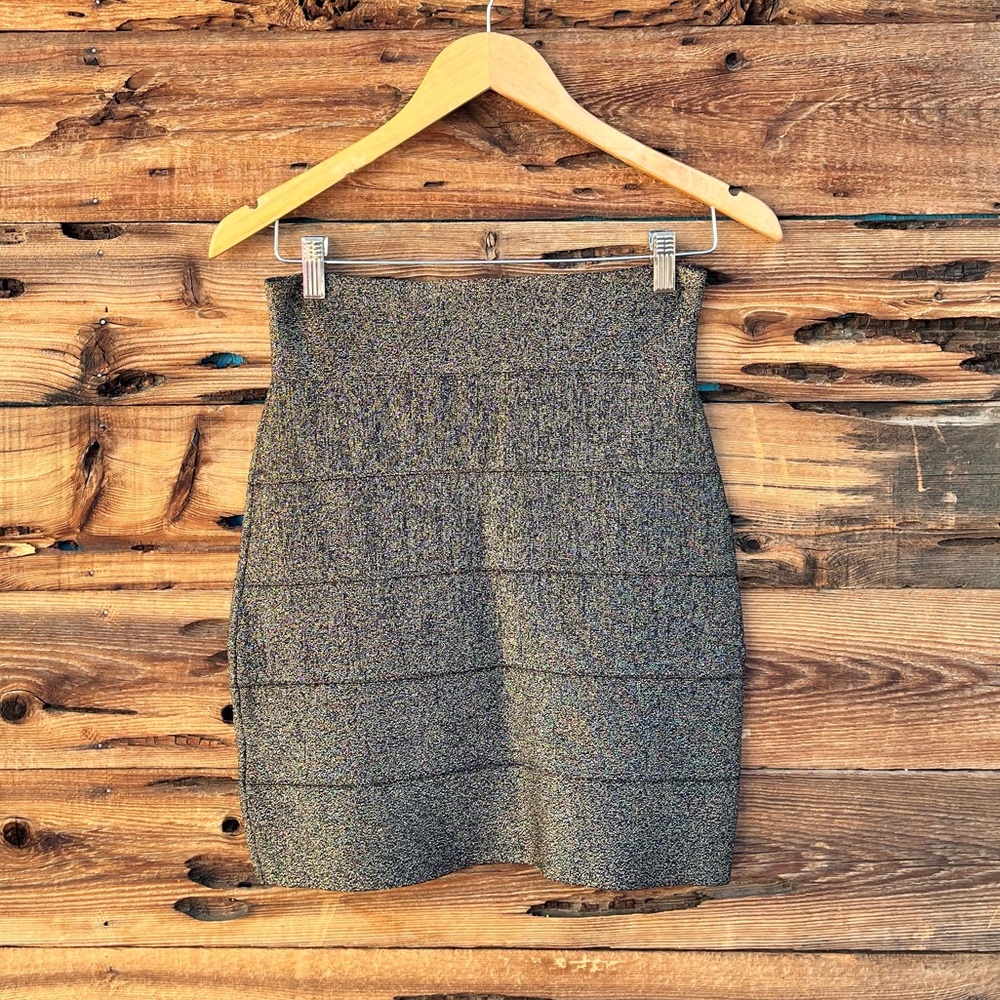 BCBGMAXAZRIA | Y2K Vintage Metallic Mini Skirt M